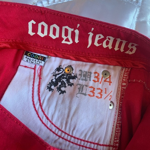 COOGI Vintage Low Rise Red Denim Jean Shorts - Picture 9 of 11